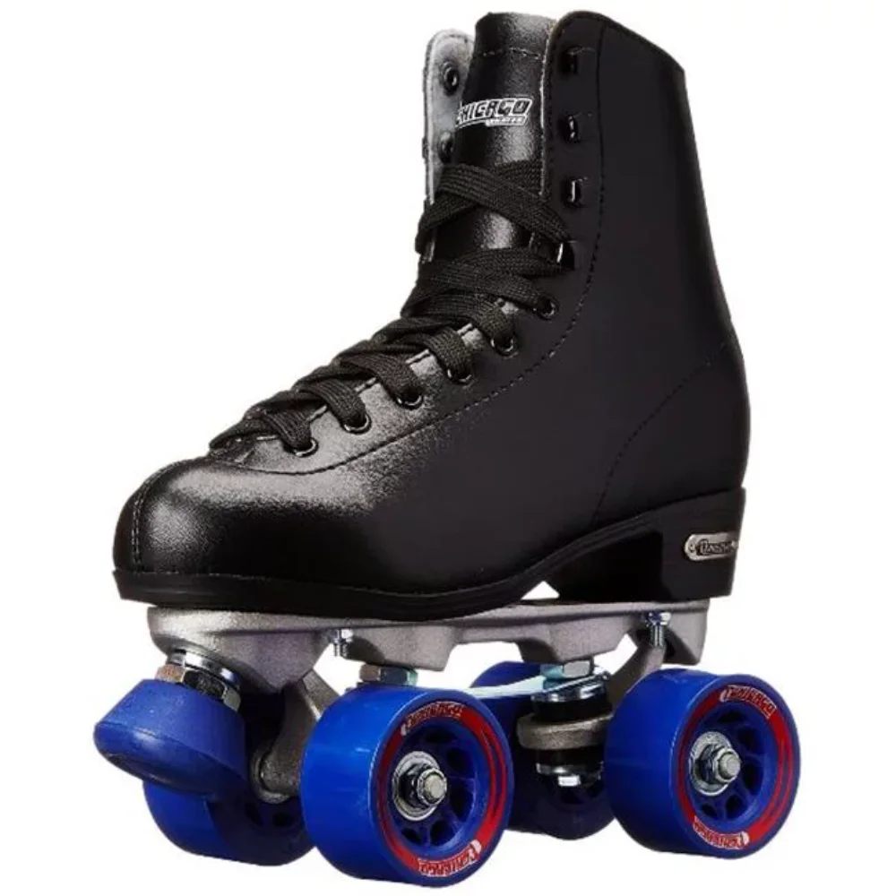 

Chicago Skates Men's Classic Quad Roller Skates Black Classic Rink Skate, Sizes 1-13