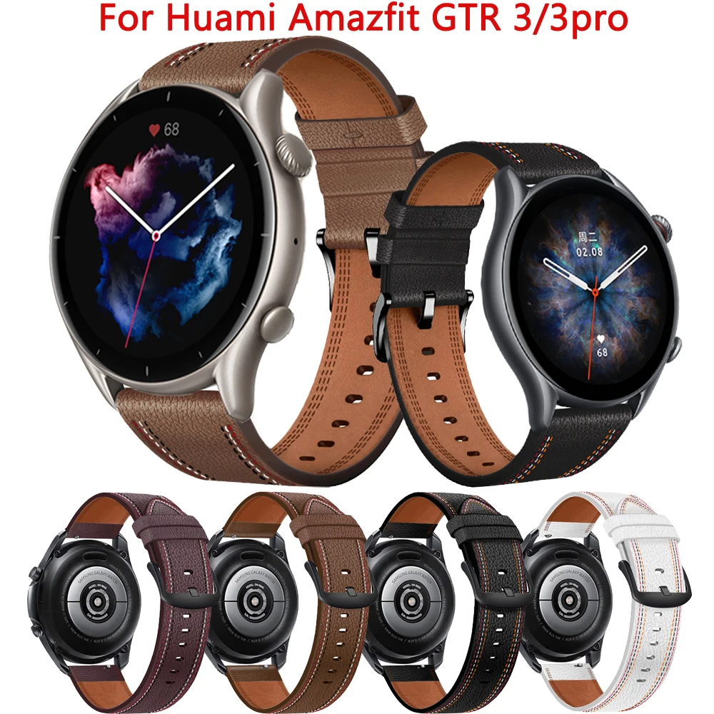 Ремешок для Huawei Watch GT3 GT2 46 мм браслет из натуральной кожи смарт-часов GT 3 2 Gt2 pro 22