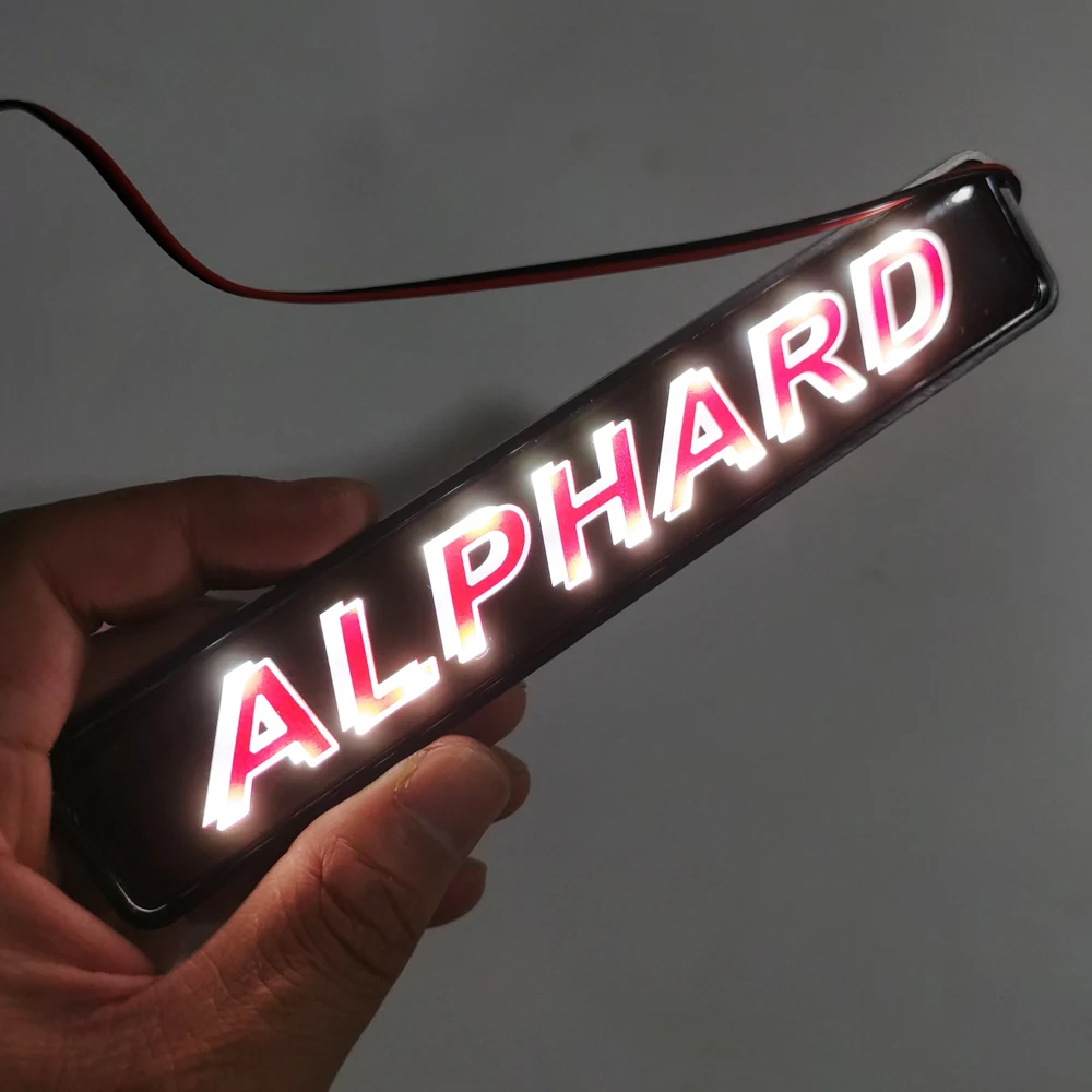 Светодиодная наклейка на грили с логотипом ALPHARD для Toyota VELLFIRE Стайлинг автомобиля