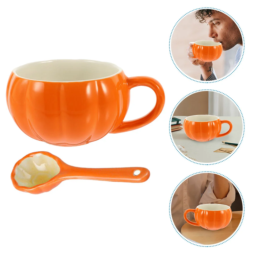 

Ceramic Pumpkin Cup Halloween Decor Coffee Mug Shape Home Water Face Exquisite Milk