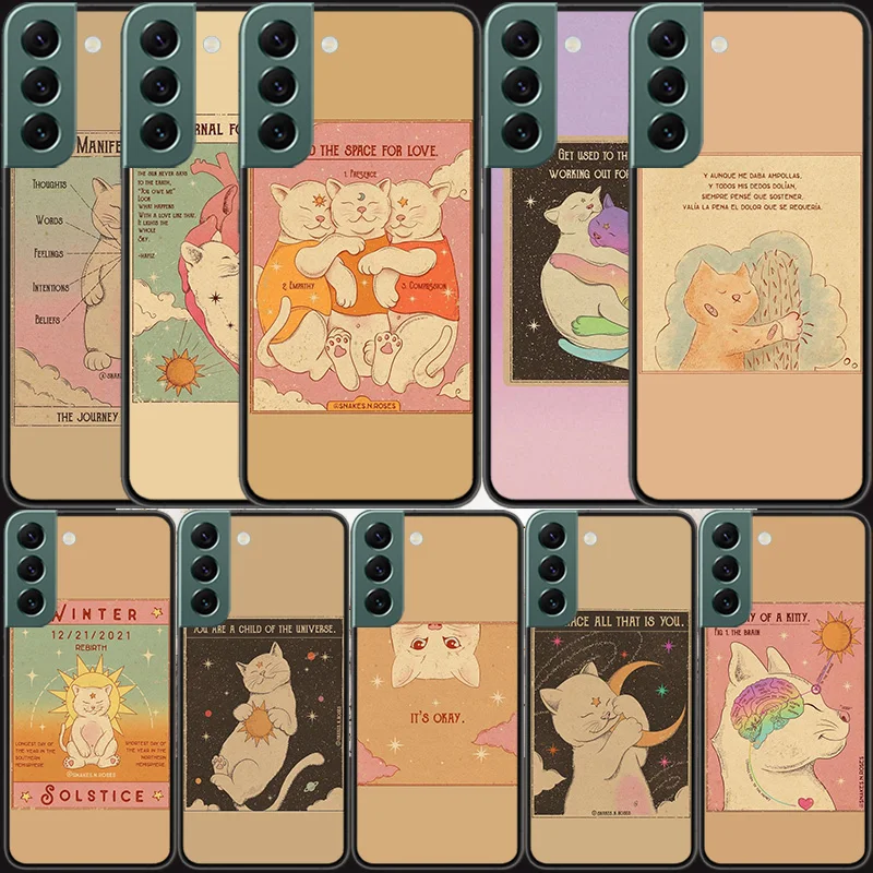 

Cute Cat Tarot Card Phone For Samsung Galaxy A14 A51 A71 A10S A20E A20S A30 A40 A50 A70 A50S A70S A21S A31 A41 A01 A11 A90 Case