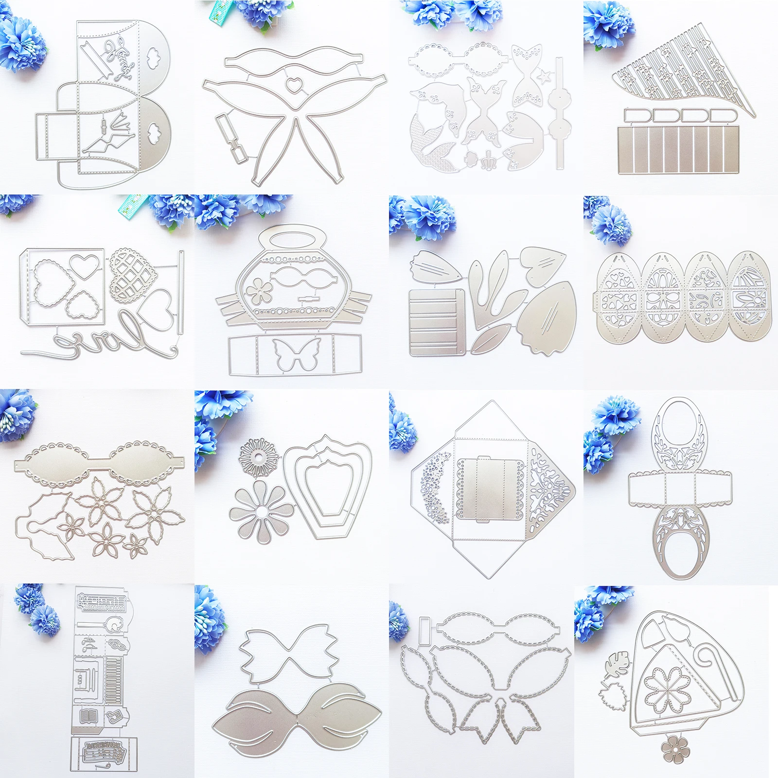 

3D Flowers and Box Metal Cutting Dies for Scrapbooking and Card Making Paper Craft Album Decorative Embossing Cut Die