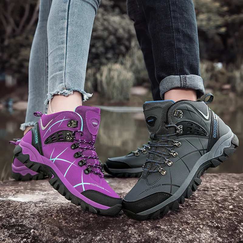 35-46# Comfortable Keep Warm Couple Wear Resistance Outdoor Hiking Shoes Camping Training Shoes Adult Youth Leisure Hiking Shoes