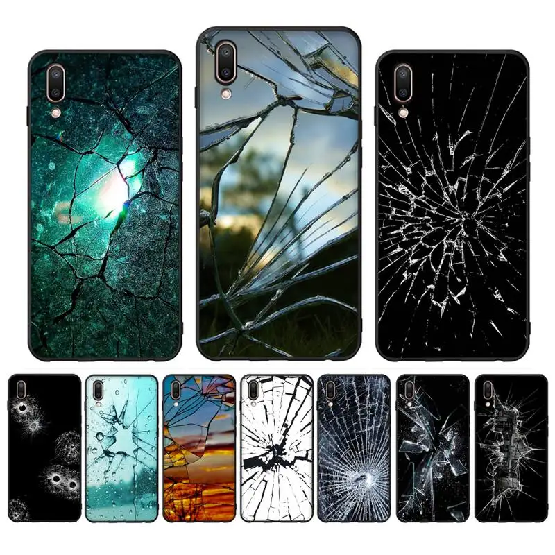 

Broken Glass Phone Case For Oppo Reno Realme C3 6Pro For vivo Y91C Y17 Y19 Capa