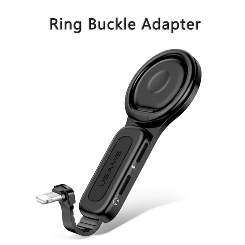 2 In 1 Ring Buckle Adapter For iPhone 13 12 11 Pro Max XR 6 7 8 Fast Charging Ring Buckle Phone Holder For Smart Phone