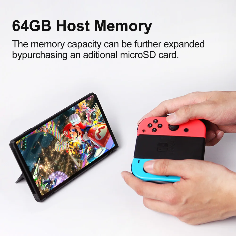 Комплект Nintendo Switch OLED неоновый синий и красный с 7-дюймовым OLED-экраном Joy Con 64 ГБ