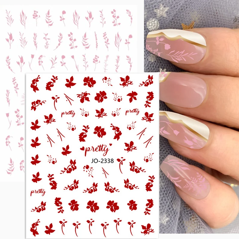 

3D Nail Stickers Back Glue Nail Stickers Retro Style Rose Leaves Nail stickers Nail Decal Stickers For Nail Tips Beauty