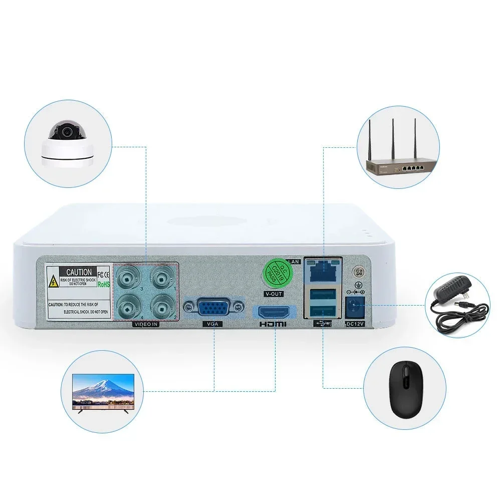 5MP HD 4/8-канальный CCTV AHD DVR AHD-N Гибридный 1080P Видеорегистратор 5 в 1 для аналоговой
