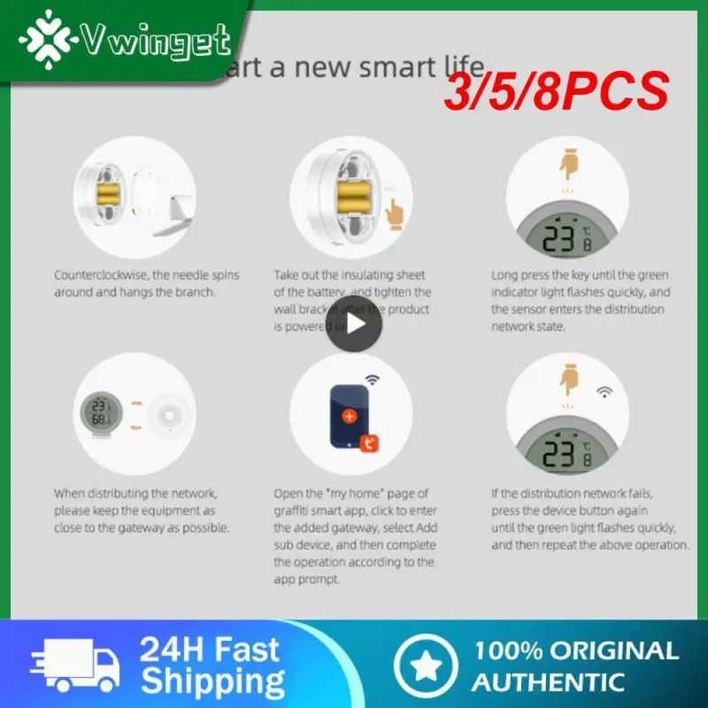 

3/5/8PCS Tuya/ Smart Life For Seedling Fermentation Reptile Breeding Tuya Zigbee High Precision Sensor Seedling Fermentation