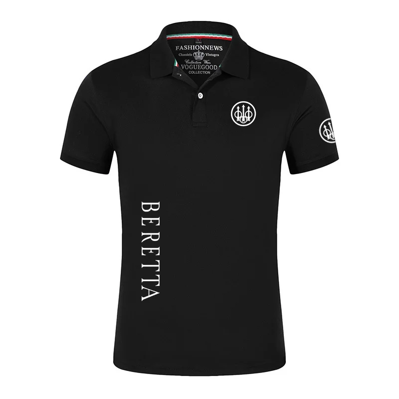 

2022 BERETTA Printing Summer Men's Polo Casual Short Sleeve Solid Color Tshirt Man Classic Tops Outdoor Customize T-shirt