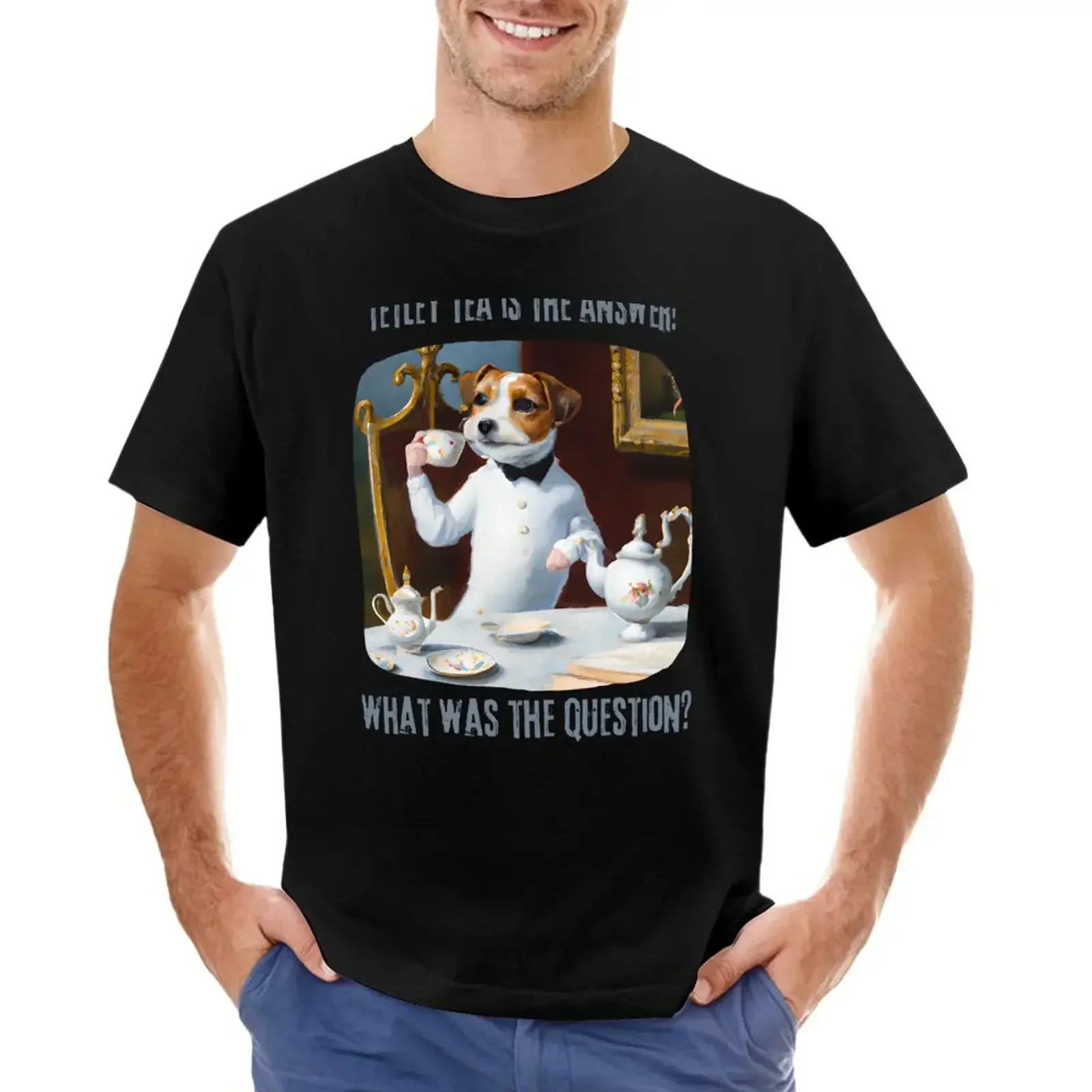 Футболка Tetley tea is the Take Jack Russel terrier одежда в стиле хиппи летние топы Мужская новое