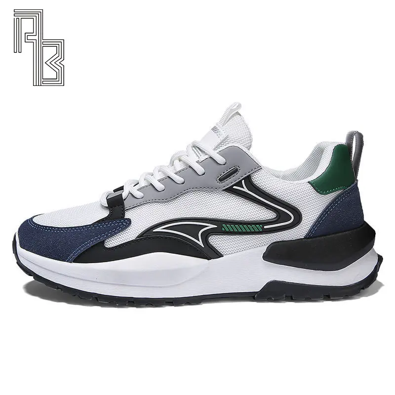 

Кроссовки мужские с высокой талией, Уличная Повседневная Удобная Обувь на толстой подошве, Нескользящие, с низким верхом, на шнуровке, обувь для бега