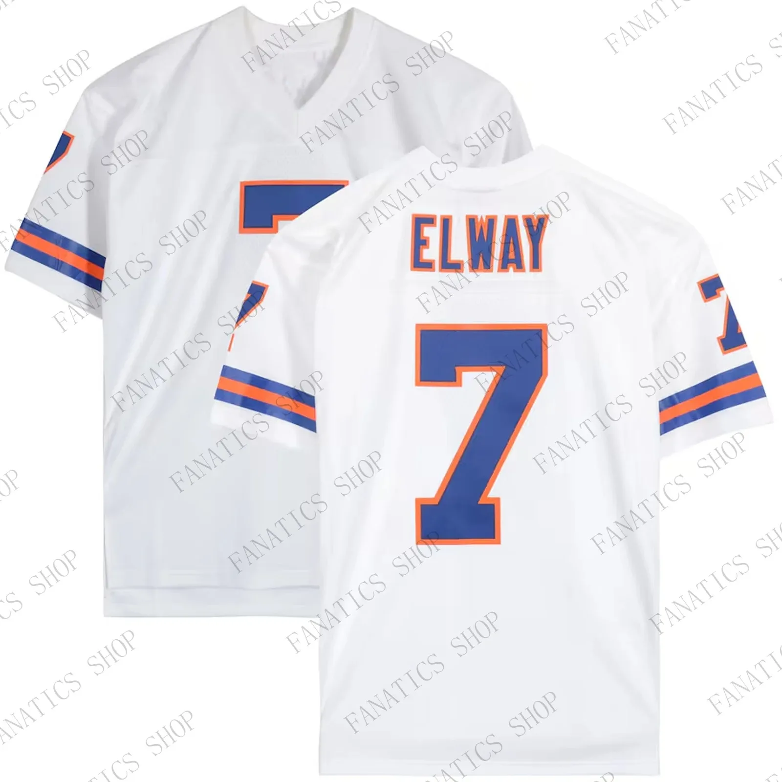 Лето 2024 популярная новинка летние спортивные футболки John Elway BroncosSplit для мужчин и