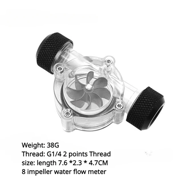 

Компьютерный расходомер с водяным охлаждением, измеритель расхода воды в крыльчатке, ротор G1/4, 2-точечная резьба