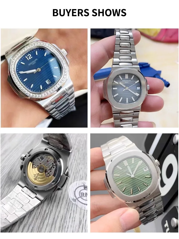 Фото Для Patek Philippe Nautilus ремешок для ручных часов, стальной 5711 5726, прецизионная стальная мужская цепочка для часов с ремешком 25-13 мм с приподнятым ртом №2