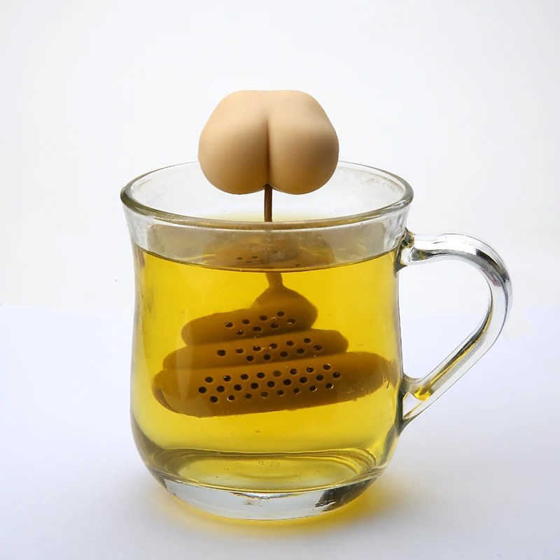 

Silicone Tea Infuser Creative Poop Shaped Funny Gadgets Herbal Bag Reusable Coffee Filter Diffuser Strainer Accessories Dropship