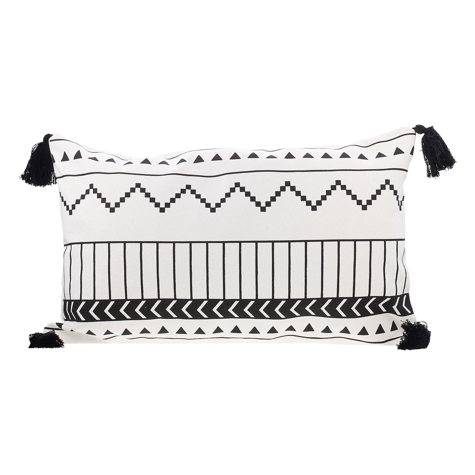 

Printed Stitching Pillow Tassel Square Cushion Cover Covers Sofa Cases Fuzzy Embroidered Bohemia Abstract Wedding Ceremony