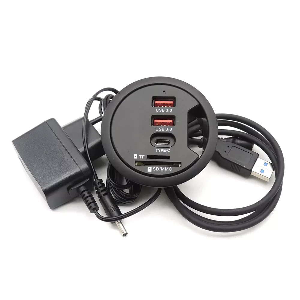 

USB Desk Hub USB3.0 HUB USB3.0 Type C TF/SD MCC Adapter For Desktop PC USB HUB Desk Mount USB 3.0 Splitter Cable lenth 80cm