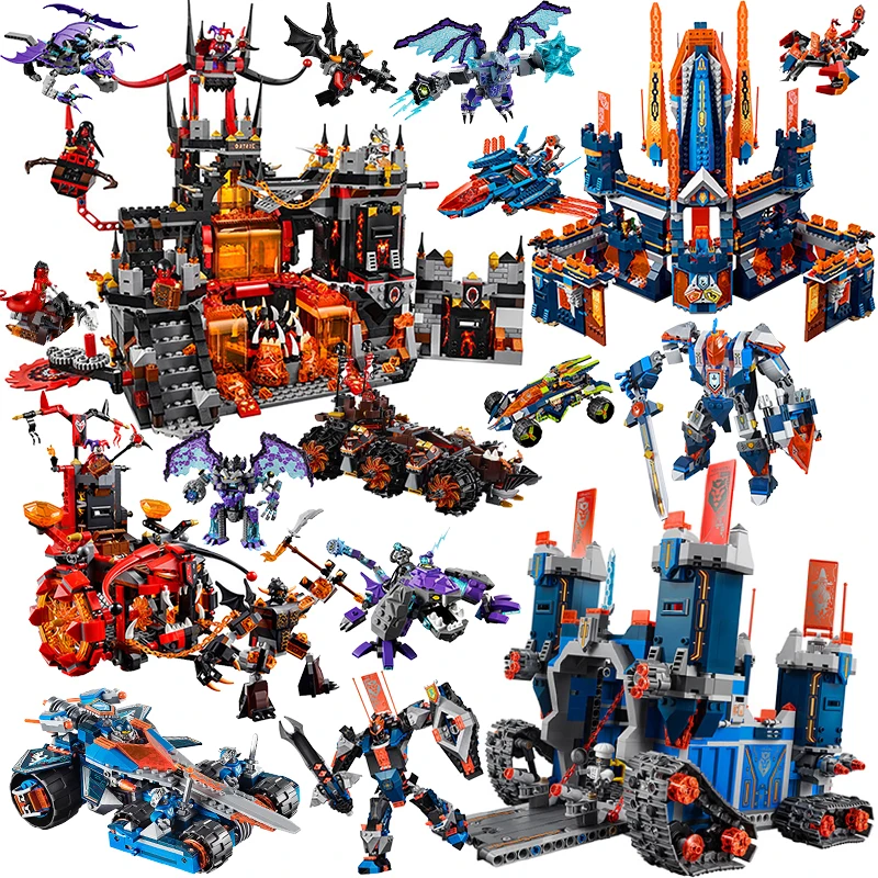 

Nexoes Knight Series Model Building Blocks Axl's Rolling Arsenal Wizard 72006 72004 72003 70323 Nexus Saber Robots Toy for Kids