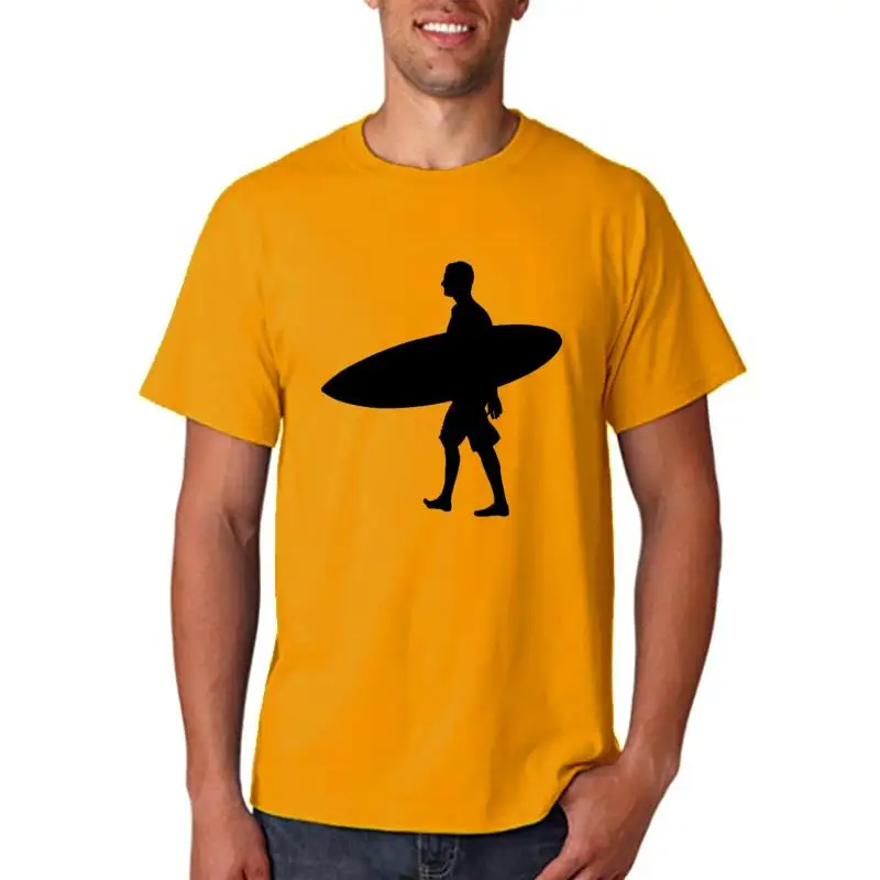 Мужская футболка с силуэтом серфера серфинг морская волна поймать доску для