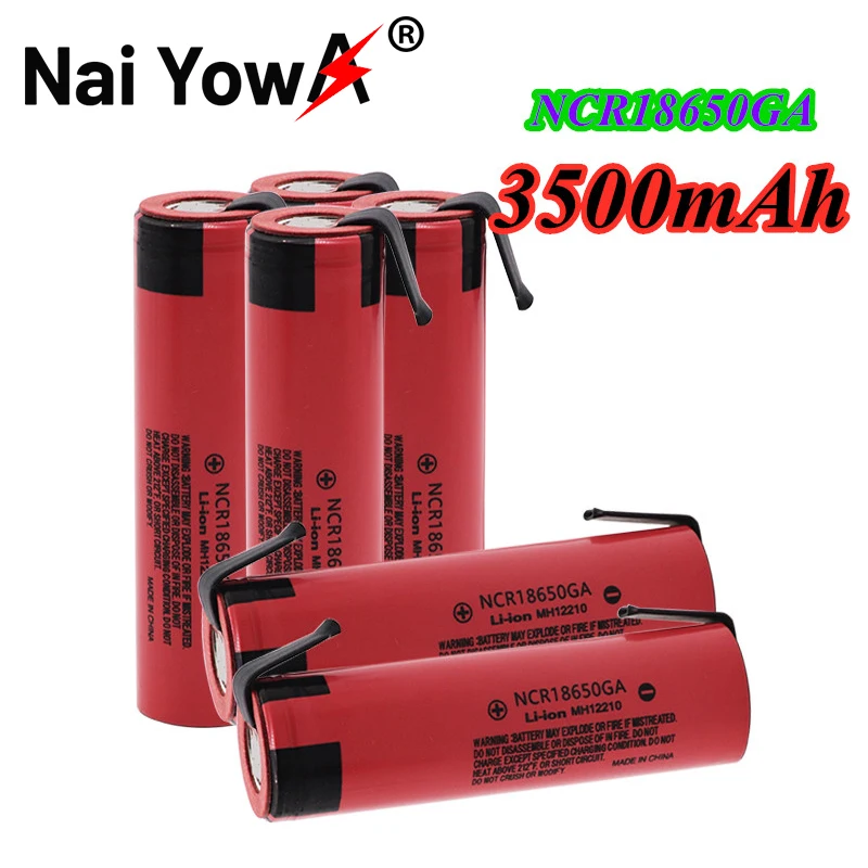 

100% Original NCR 18650GA 30A discharge 3.7V 3500mAh 18650 rechargeable battery toy flashlight lithium battery + DIY Nickel