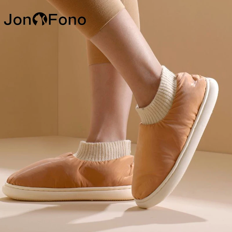 

Теплые зимние женские тапочки JonoFono, толстая женская обувь, домашние повседневные модные тапочки для дома, женская обувь, размеры 38-47
