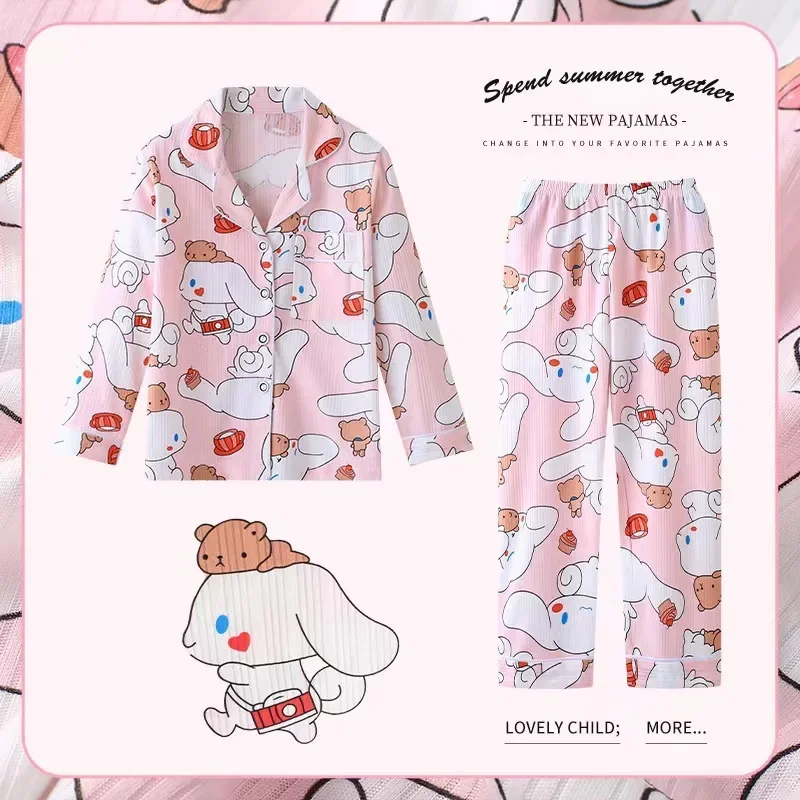 Sanrio Hello Kitty детский милый модный комплект одежды для сна Cinnamoroll Kuromi девочек