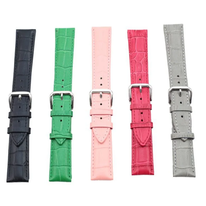 12/14/16/18/20/22/24 mm Genuine Leather Watch Strap Multicolor Stainless Steel Buckle Soft High Quality Fashion Watch Bands New