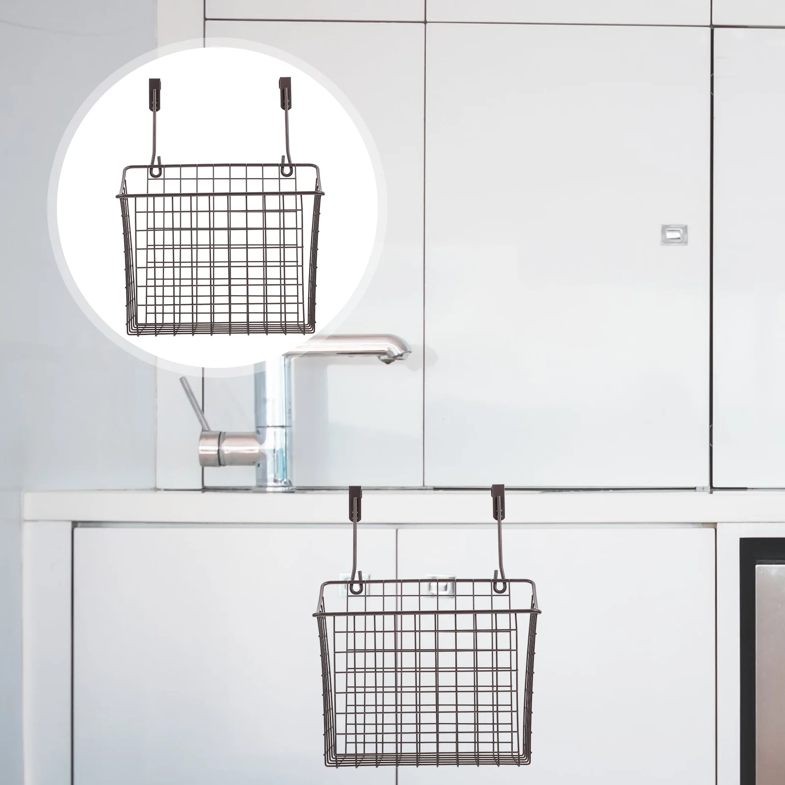 

1Pc House Snacks Container Durable Iron Wire Hanging Basket Sundries Organizer (Bronze)