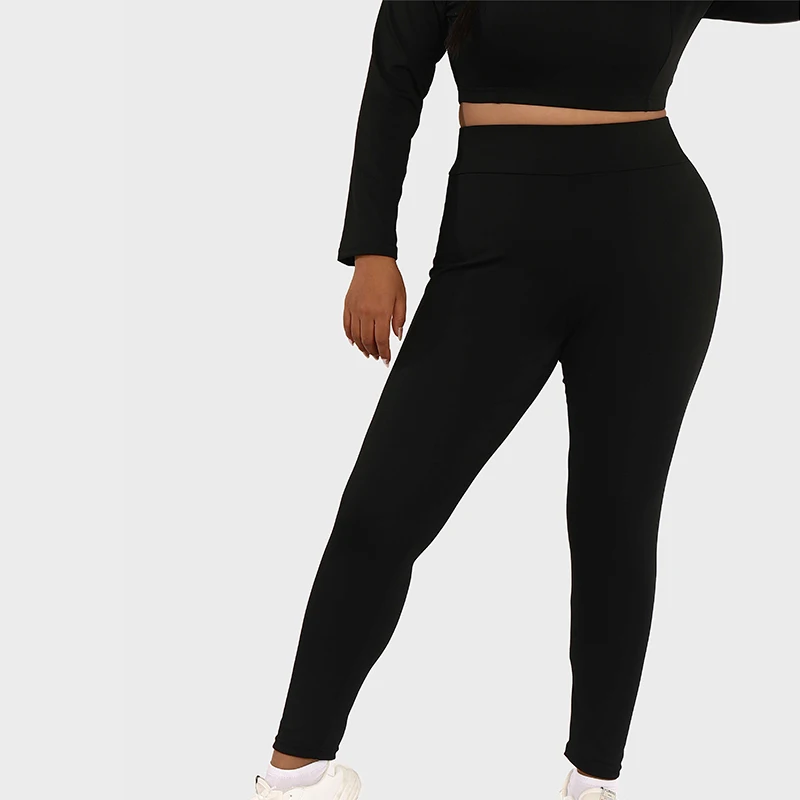 LUOYIYANG Plus Size Women's Sets Black Seamless Sports Yoga Pants and T-shirt Gym Fitness Workout Clothing 2023 L-4XL