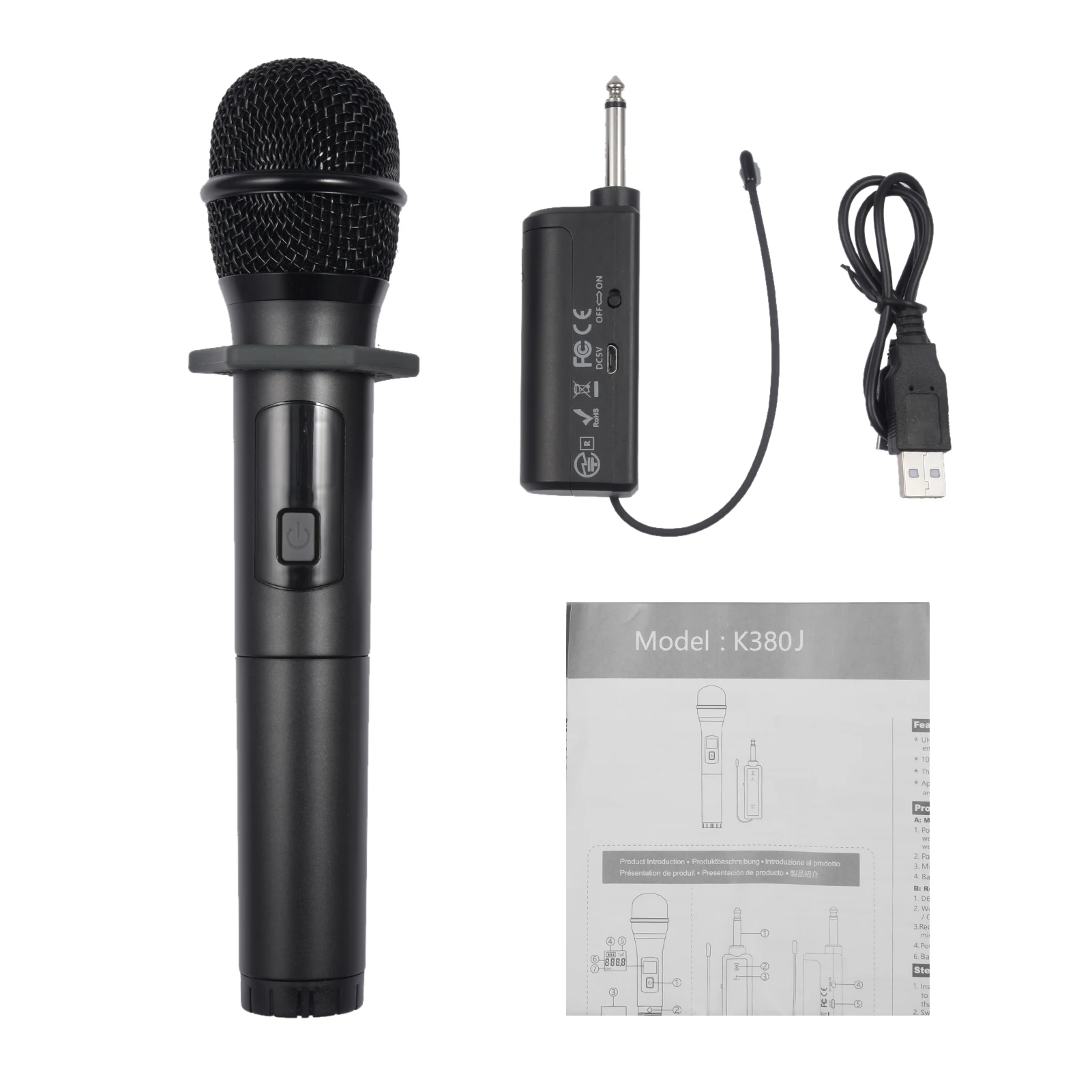 Wireless Microphone UHF Dynamic Handheld Microphone Dynamic System MIC With LED Screen Superior Sound For Karaoke Singing images - 6