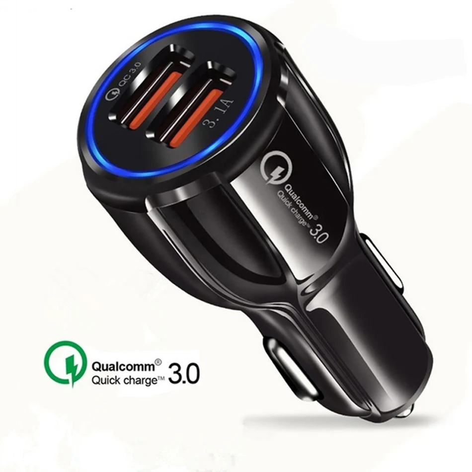 30W Quick Charge 3.0 Dual USB Car Charger 5V6A Turbo Fast Car Charging Mobile Phone Charger For iPhone Xiaomi Sumsang Adapter images - 6