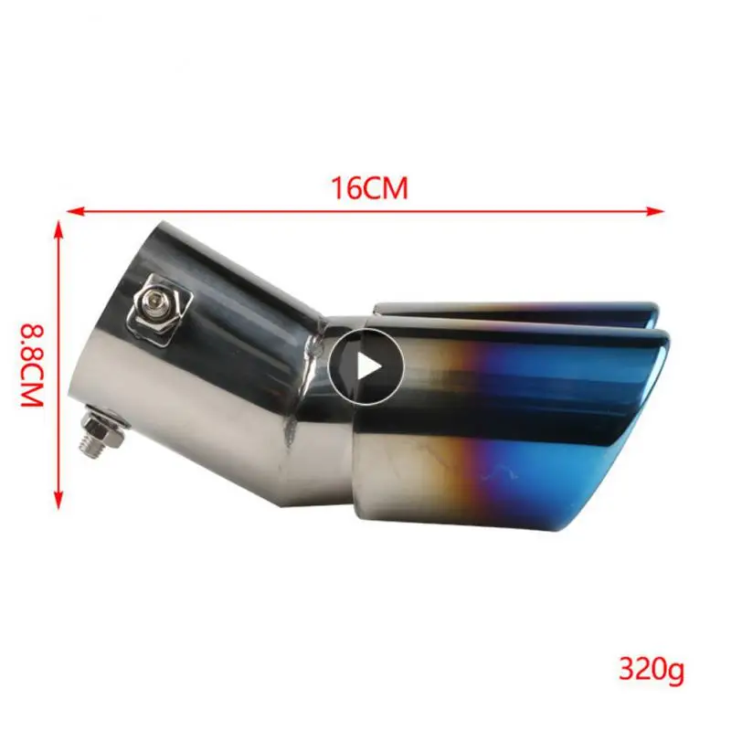 

Stainless Steel Auto Muffler Tail Pipe Durable Practical Auto Muffler Silencer Dual Outlet Portable Universal Car Accessories