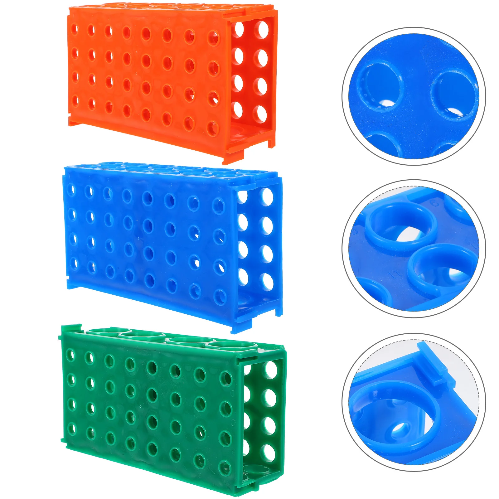 

3 Pcs Test Tube Rack Sampling Holder Storage Stand For Chemistry Centrifuge Plastic Organizer Bottle