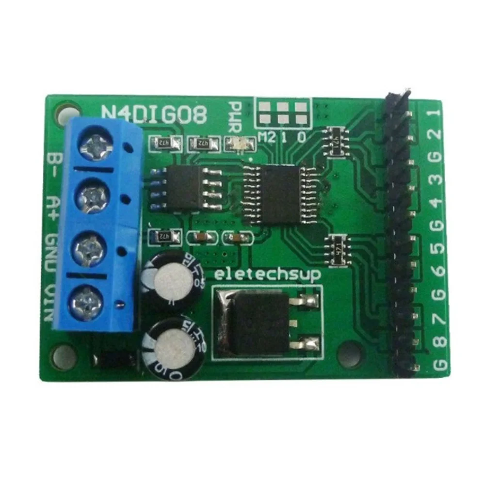 Фото Модуль управления вводом/выводом ABAN 8-канальный TTL/LVTTL CMOS RS485 IO с поддержкой Modbus RTU для ПЛК-реле (с пинами) №2