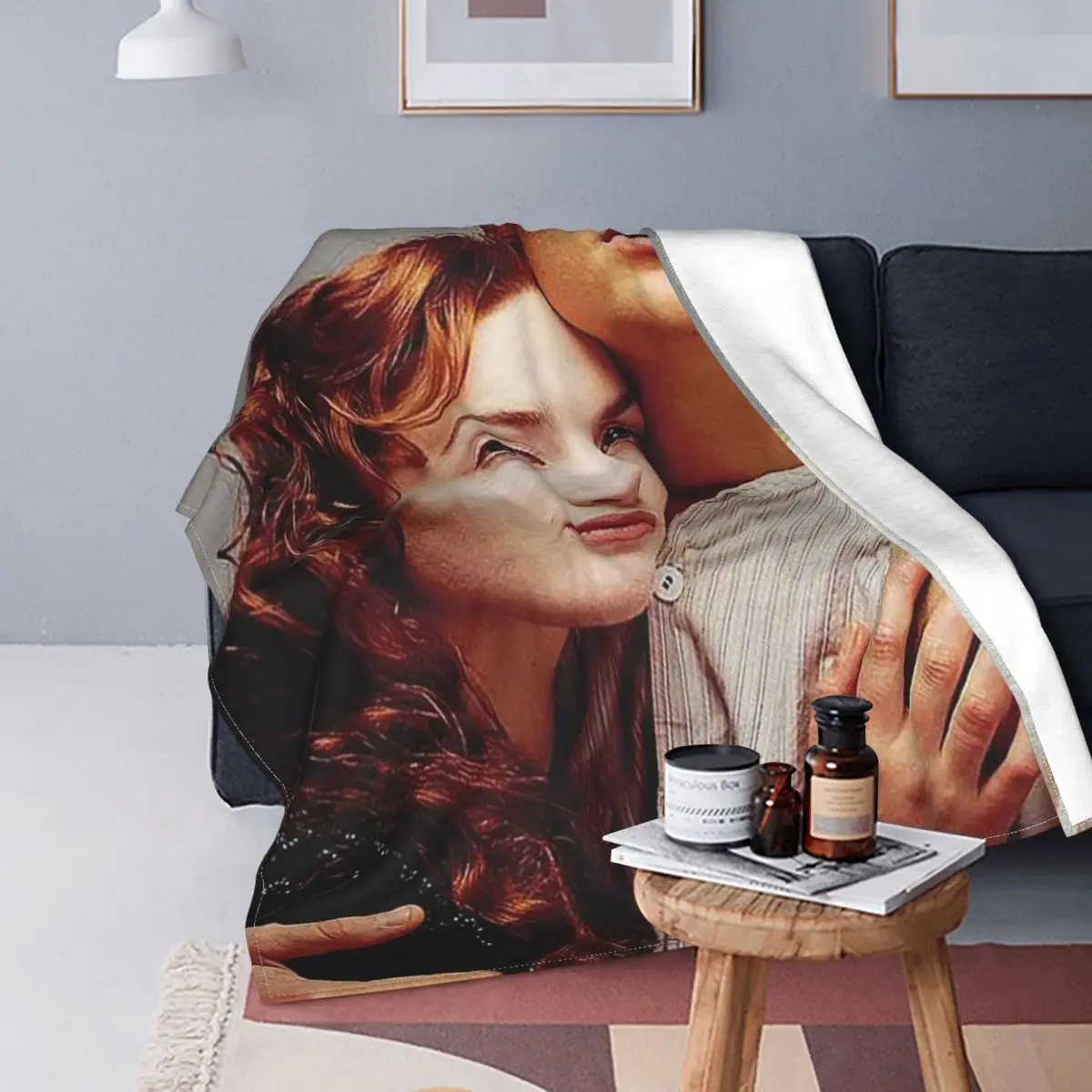 

Titanic Leonardo DiCaprio Blanket Flannel Spring/Autumn Rose Jack Super Warm Throw Blanket for Home Outdoor Plush Thin Quilt
