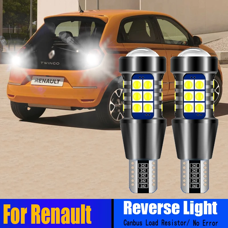 

2pcs LED Reverse Light Lamp W16W T15 Canbus For Renault Twingo 2 Megane 3 4 Laguna Koleos 1 Espace 5 Grand Scenic Fluence Arkana