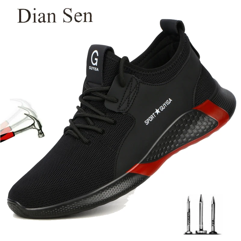 

Diansen Steel Toe Safety Shoes Anti-smash Anti-piercing Fly Woven Lightweight Comfortable Wear-resistant Work Protection Boots