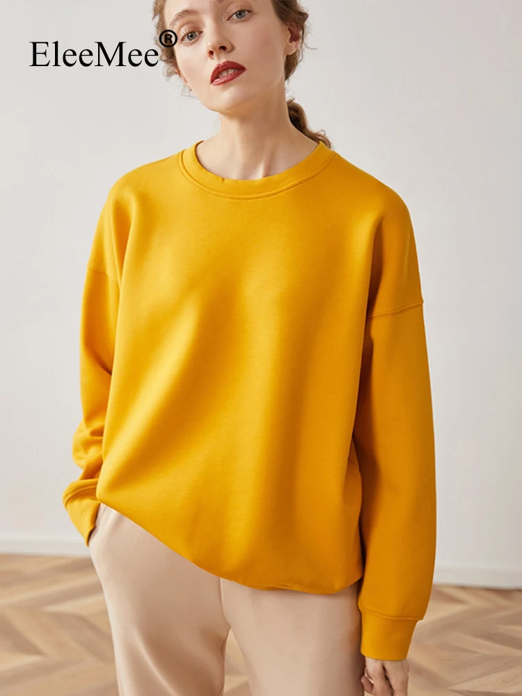 

EleeMee Hoodies Women Long Sleeve 2022 New Sweater Autumn Sweatshirt Daily Casual Ins Fashion Female Clothing Size S-M