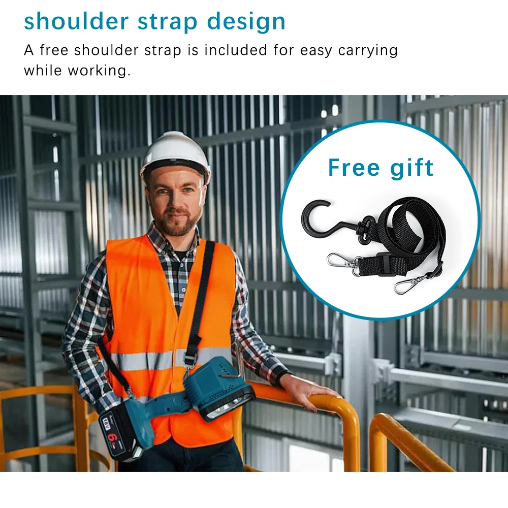 Flashlight LED Work Light for 14V/18V Makita Battery Portable Outdoors Spotlight Floodlight SOS lamp BL1830 1840 External Plug