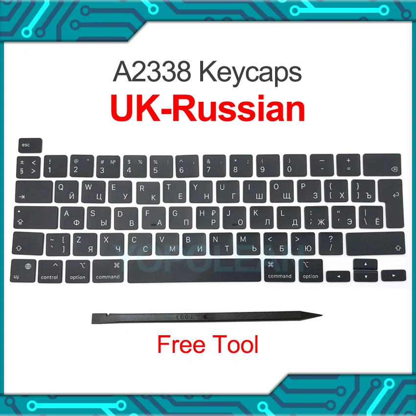 

New Laptop A2338 Keys Keycaps Russian Layout UK-RU For Macbook Pro Retina 13" M1 A2338 Key Cap Late 2020