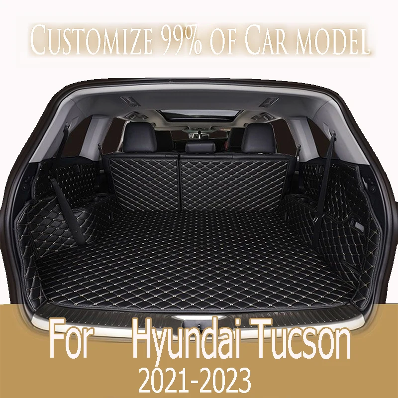

Leather Car Trunk Mat Trunk Boot Mats Liner Pad Cargo Liner Floor Catpet For Hyundai Tucson 2021-2023 NX4 Accessories