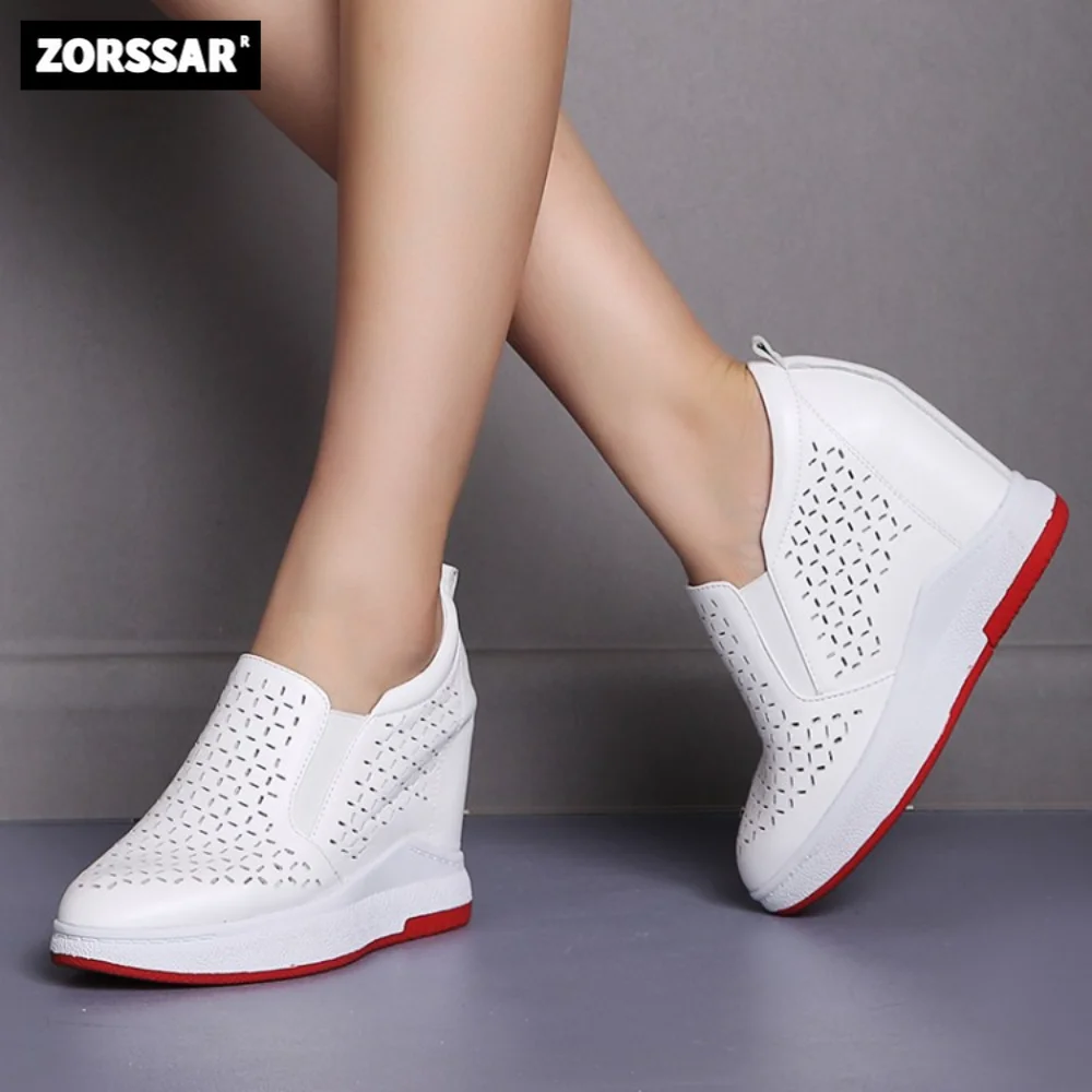 

Wedges Shoes for Women Platform Shoes Hollow Breathable Casual Woman Fashion Sneakers Height Increasing female Vulcanize Shoes