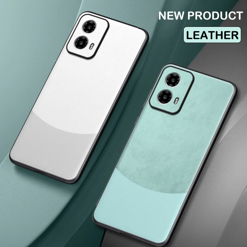 Кожаный чехол для Motorola Moto G34 матовый силиконовый защитный телефона с