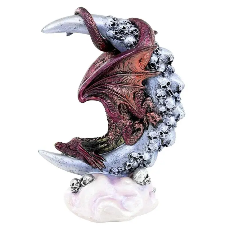 

Dragon Statue Creative Skull Moonlight Dragon Figurines Resin Outdoor Figurines Lawn Ornaments For Patio Yard Decorations For