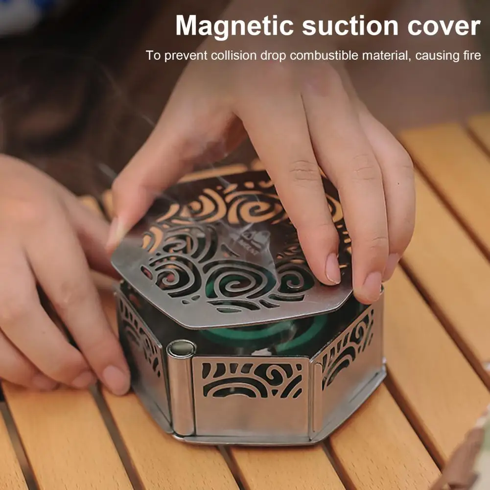 

Portable Corrosion-resistant Magnetic Long Lasting Mosquito Coil Holder Mosquito Coil Storage Box for Camping