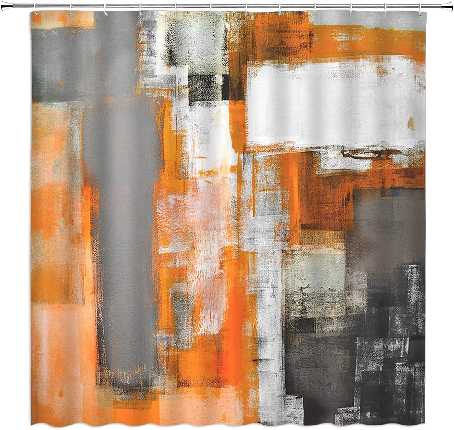 

Ready Made Drapes Orange and Grey Oil Painting Art Livingroom Window Living Room Curtains Window Treatment Drapes