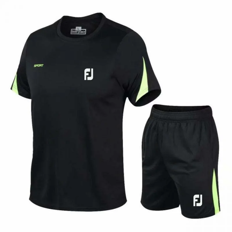 

2 Piece Men's Running Suit Gym Fitness Short Sleeve Sportswear Jogging Sportswear Quick Dry Football Jersey Sportswear Sportswea