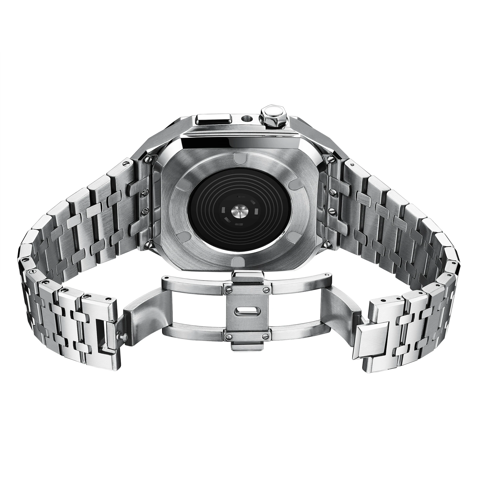 Чехол из нержавеющей стали для Apple Watch Band металлический ремешок 45 мм 44 41 комплект