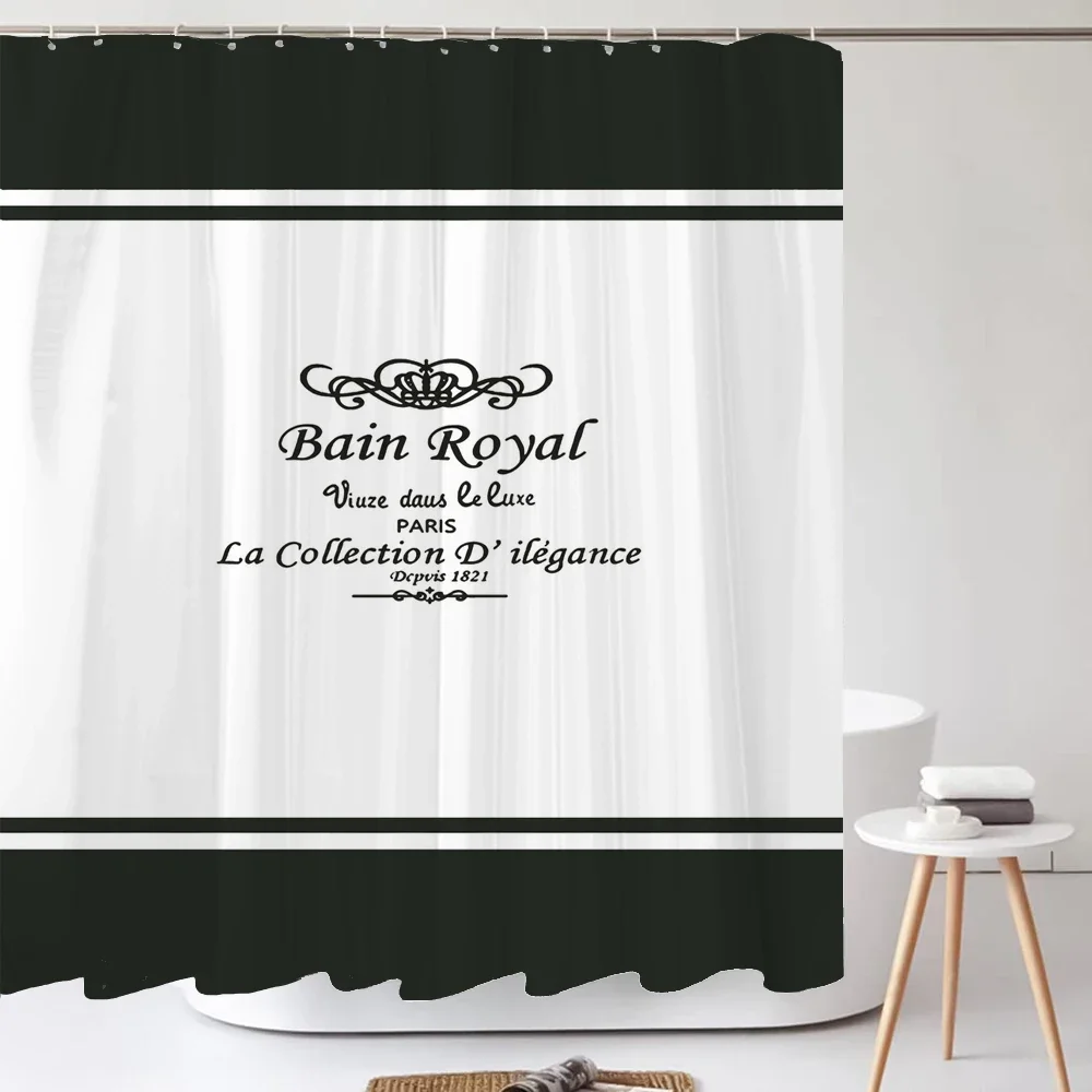 Черно-белая занавеска для душа Moderna